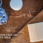 donkey milk products placed on wooden texture table